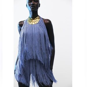 Zara | Dresses | Zara Short Fringed Dress | Poshmark